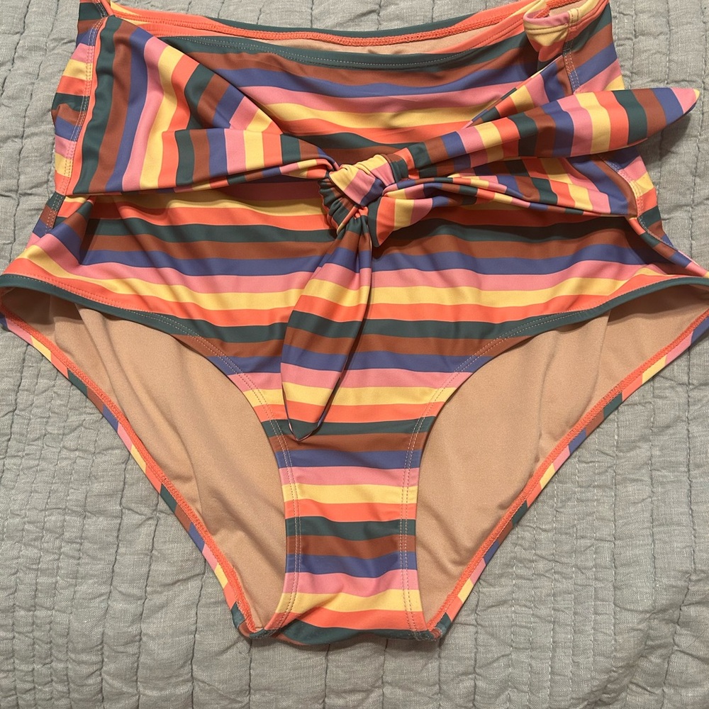 Kortni jeane striped tie front bottoms XL
